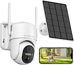 Security Cameras Wireless Outdoor, WiFi Cameras for Home Security, Wireless Security Camera Outdoor, 360 Camera with PTZ, PIR Sensor, 2K HD Color Night Vision, SD/Cloud, IP66 Waterproof, 2 Pack