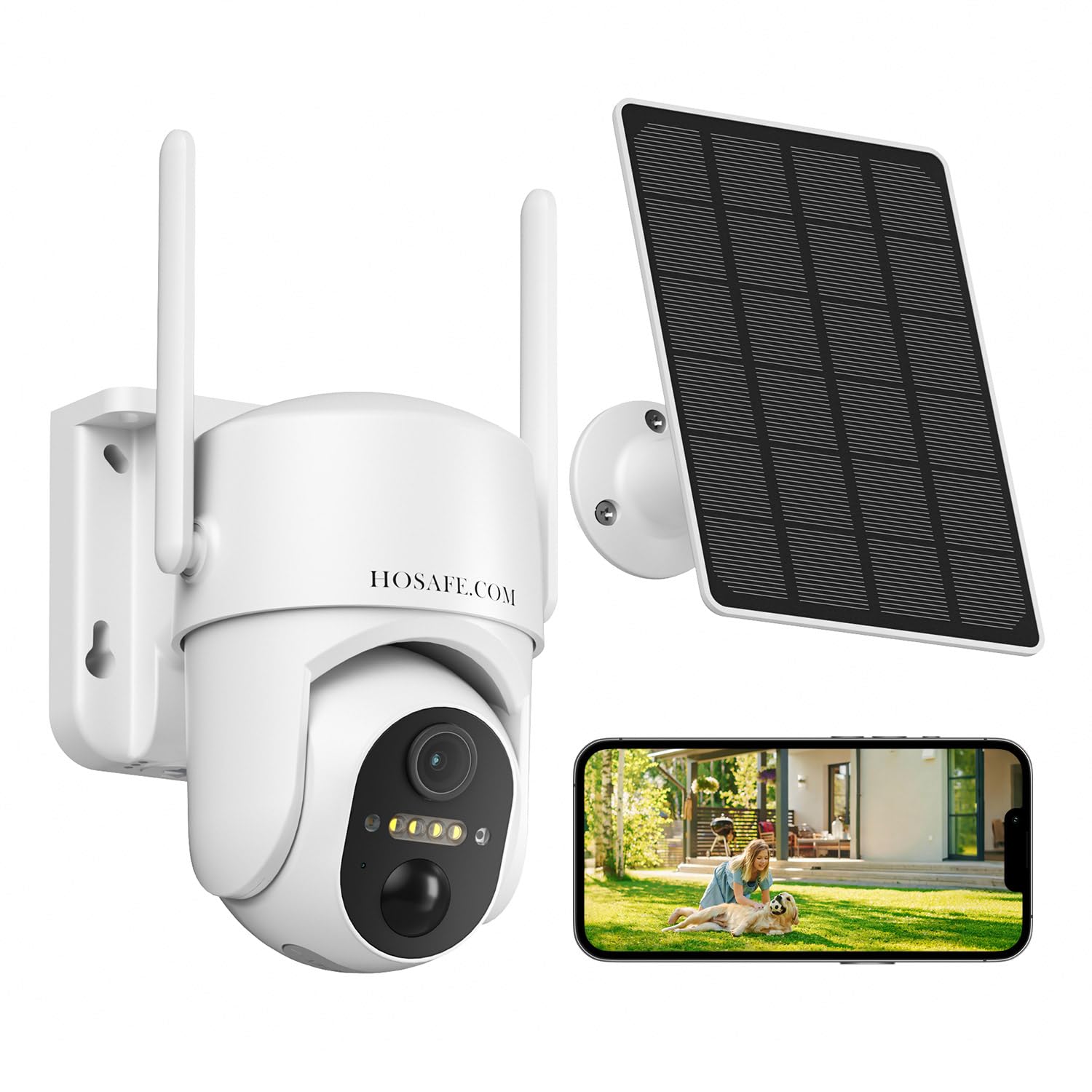 360° Solar Wireless Outdoor Security Camera with 2K Vision