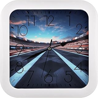 Race Track Wall Clock Silent Non-Ticking Clock 10.2 Inch.Large Farmhouse Wall Clocks -Battery Operated.Modern Wall Clock for Home Living Room Kitchen Bedroom Office.