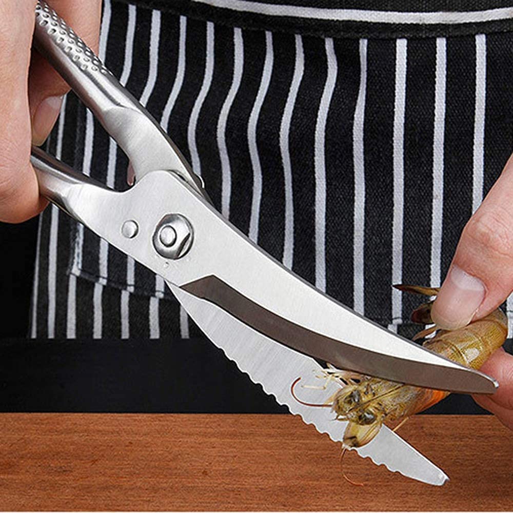 Küchenschere, Küchenschere aus Edelstahl, für Zuhause, Huhn, Fisch, Knochen, scharf, robustes Schneidwerkzeug, multifunktional