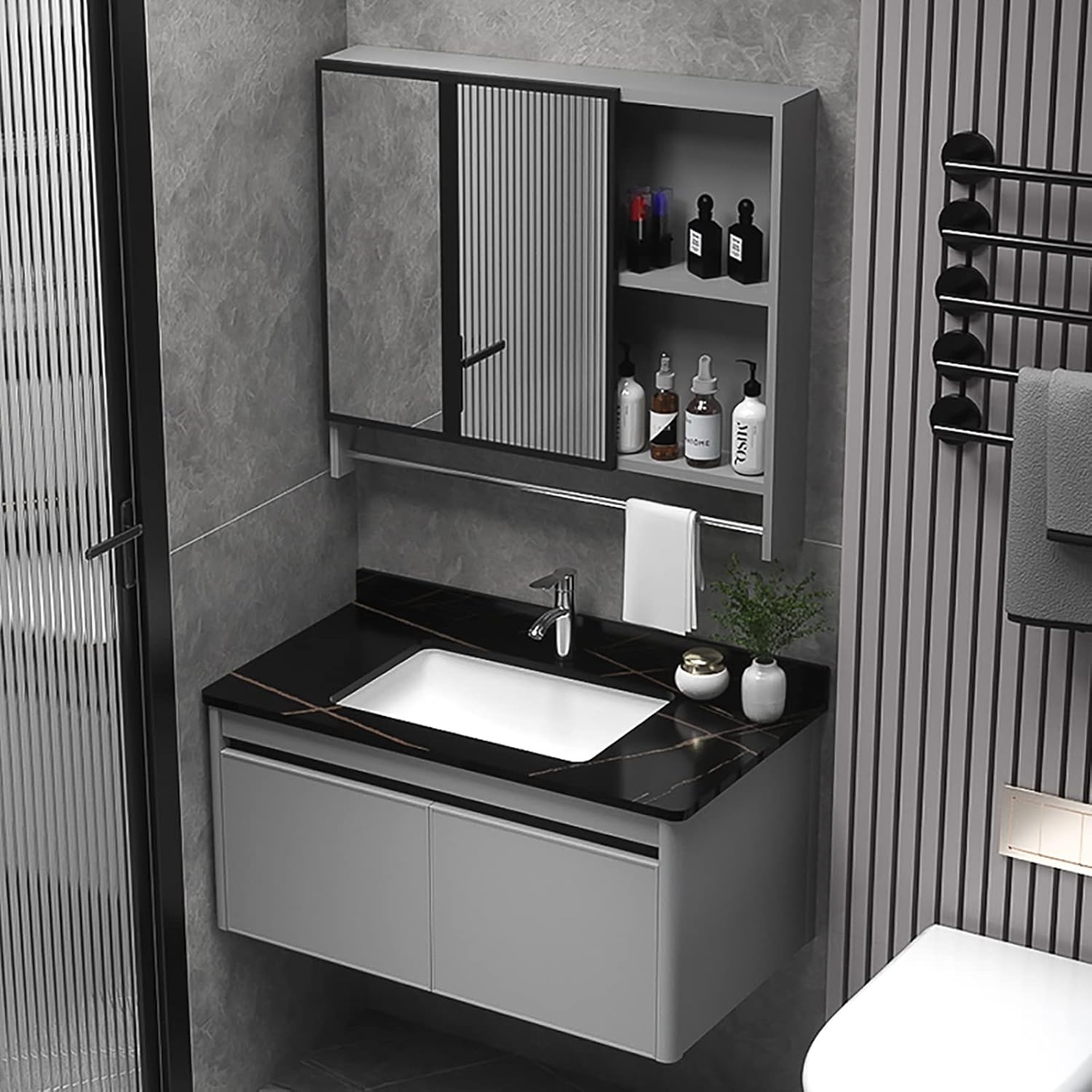 Bathroom Vanity with Sink, Single Sink Modern Bathroom
