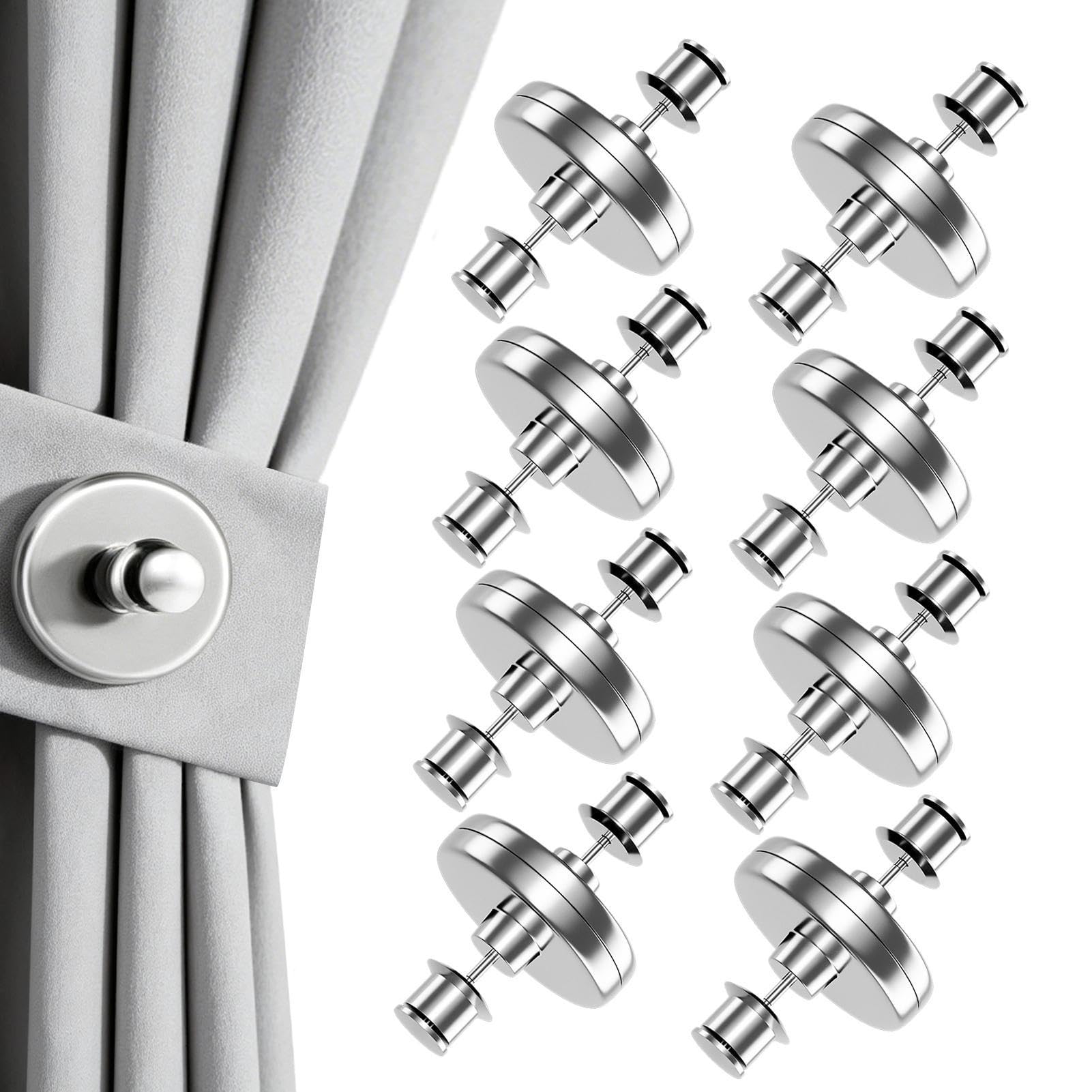 Contrapeso para cortinas con imán fuerte: 8 pares de cierres reutilizables para baño y oficina