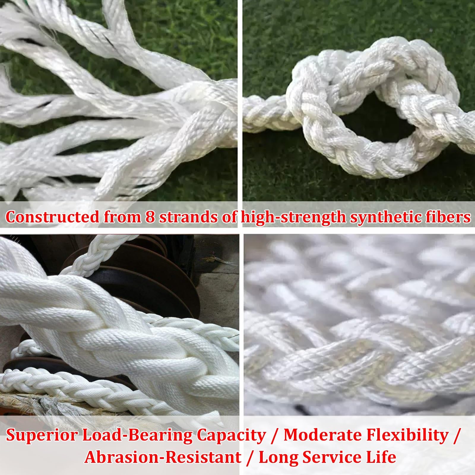 Bootsankerleine – Bruchlast 12/15/20/24/28/33/39/44/50 Tonnen – 10 m Nylon-Ankerseil für Schifffahrt, Anlegen, Verankern und Ladungssicherung, Geeignet für Schwerlastfrachter, Yachten(40mm 12T)