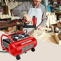 Vista 2 de Craftsman - Compresor de aire, 3 galones, 1,5 HP Max 155 Psi, sin aceite, portátil, color rojo, modelo CMXECXA0200341