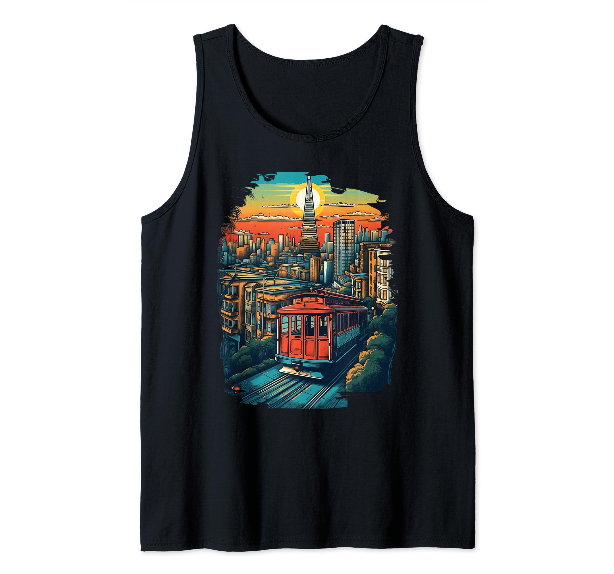 San Francisco Cable Car Iconic DesignCalifornia Charm Tank Top