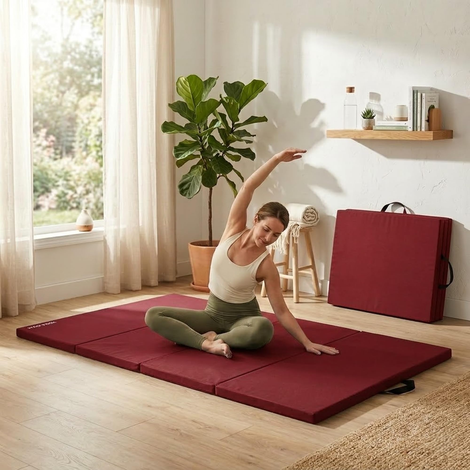 M&M Tappetino da yoga | Tappetino da yoga | Tappetino da ginnastica | Schiuma High Destiny | Tappetino da yoga pieghevole | Tappetino da viaggio | Tappetino da yoga per uomini e donne 22 mm di