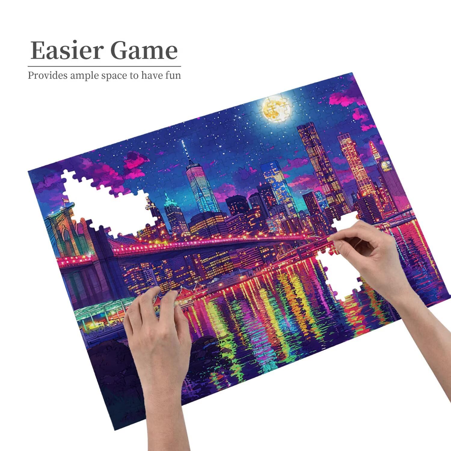 Puzzle in Legno per Adulti 1500 Pezzi | Città Vista notturna| Giocattoli Educativi | Puzzle Adulti E Famiglie Decor | Dimensione Di 87x57cm | Regalo Adultis | Regali Natale (Formato: 34.8x22.8in) o-85