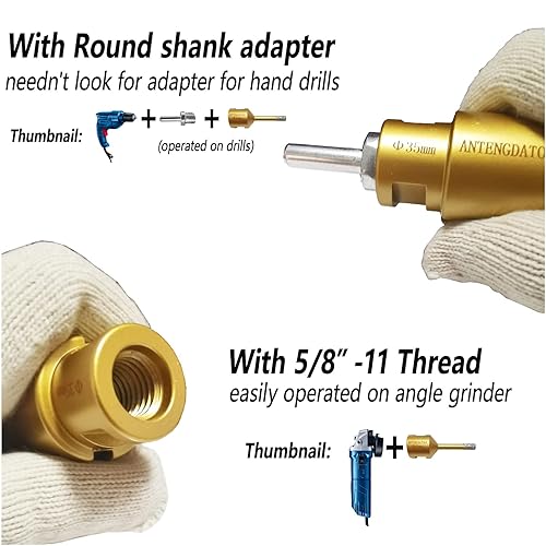 Miniatura 3 de Juego de sierra de diamante secohúmedo, 5 piezascaja, juego de brocas de porcelanaazulejos para cerámica y mármol, piedras de granito para amoladora