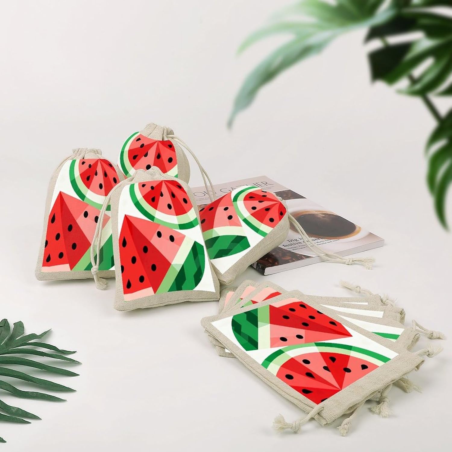 Fruit Geometry Drawstring Bag Fashionable Cinch Bags Bunches Pocket Set of Eight Multipurpose Drawstring Storage Bags for Daily Storage Kitchen Dressing Table
