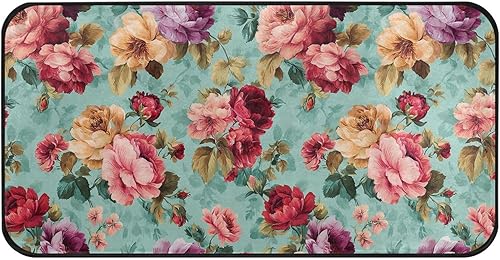 Miniatura 20 de Alfombra de cocina con calabazas de otoño y otoño, antifatiga, a cuadros, calabaza, hojas de arce, tapetes de cocina antideslizantes y lavables