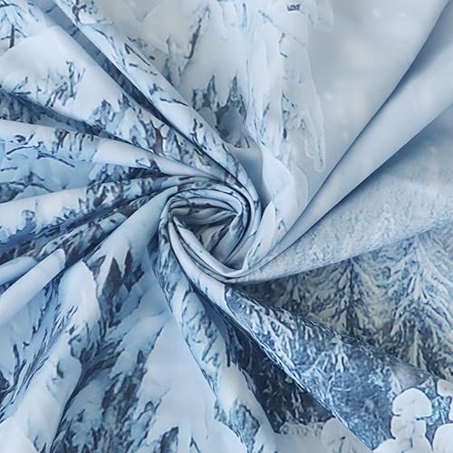 Miniatura 7 de Arrebolart Tapiz de bosque de invierno para colgar en la pared, pinos en tapiz nevado, tapiz de paisaje de Feliz Navidad, arte de pared para niños,