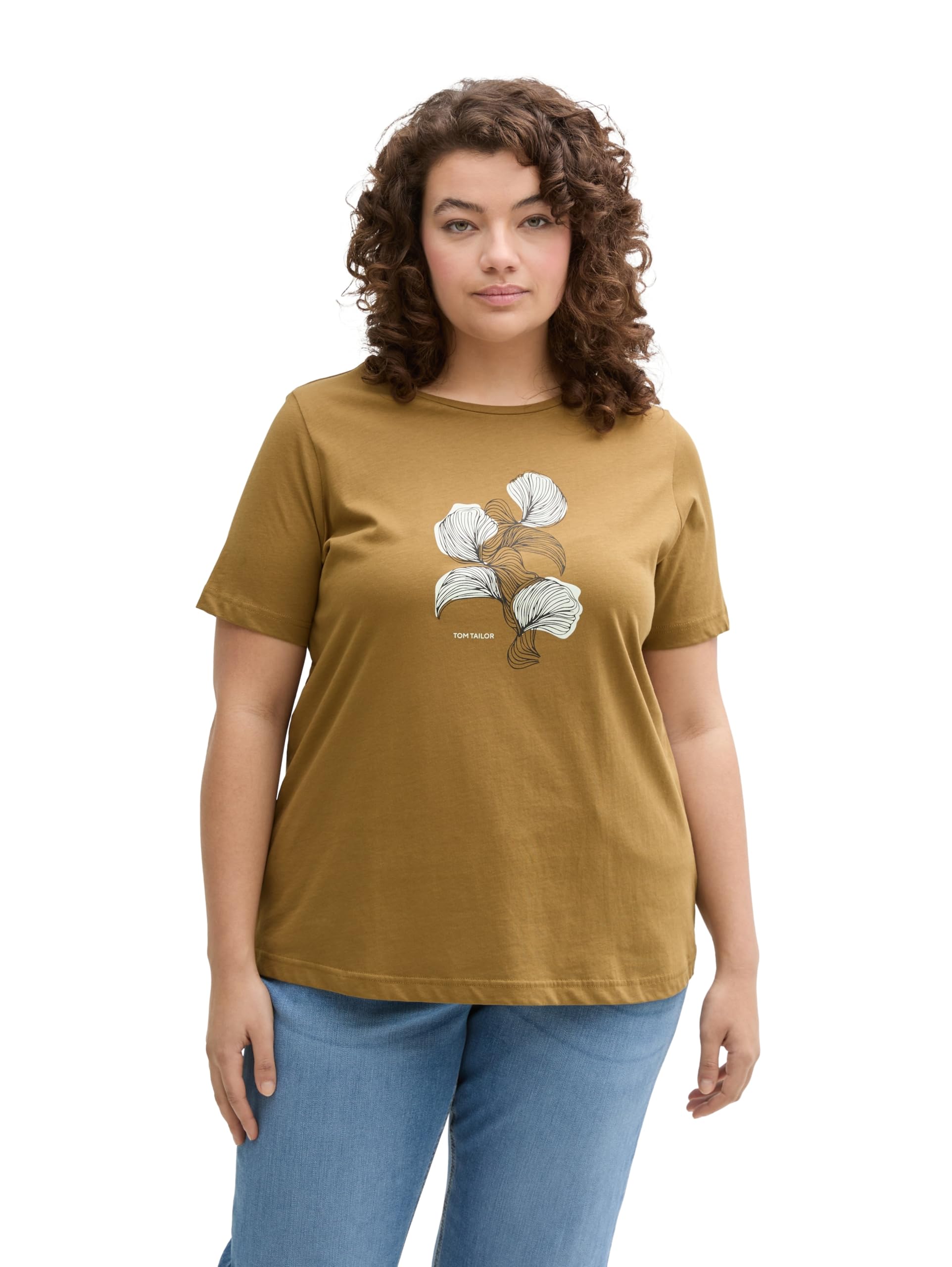 TOM TAILOR Plus Size Women's T-Shirt, 15664 - Nutria Olive, 22