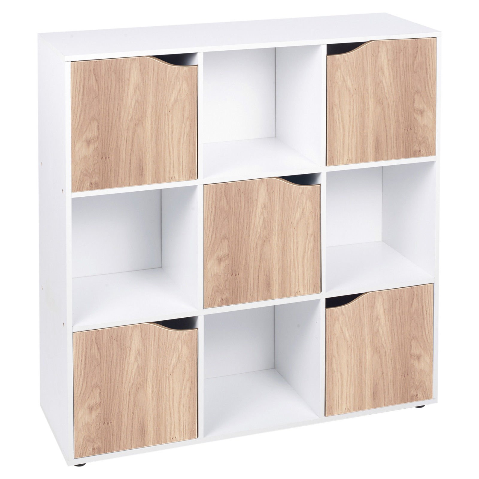 URBNLIVING Wooden Cube Bookcase Shelving Display Shelves Storage Units Wood Shelf Door - Pick your Colour & Size โ image 1