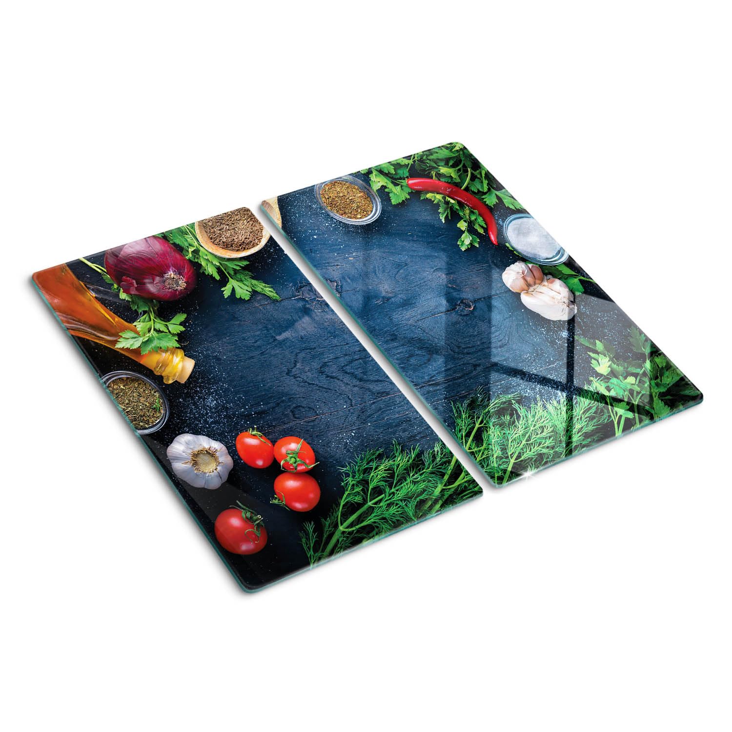 Planche en verre de cuisine 2x30x52 cm bords polis au design moderne