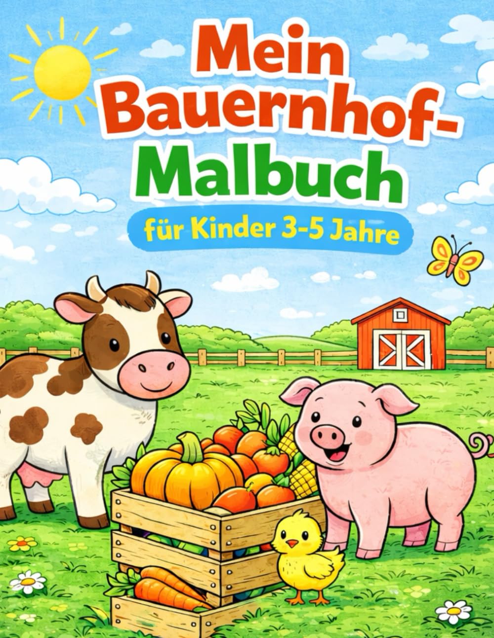 Mein erstes Bauernhof-Malbuch: Einfache Ausmalbilder für Kinder von 3–5 Jahren