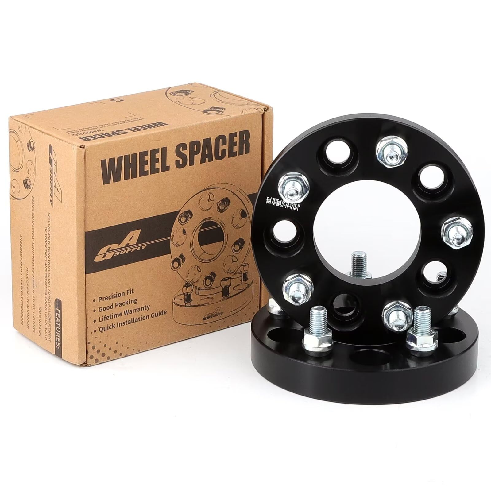 OELINE 1” Wheel Spacers Adapter Set – 5x4.75 To 5x5 – For Chevy GMC M12x1.5 87.1mm Hub – 4pcs