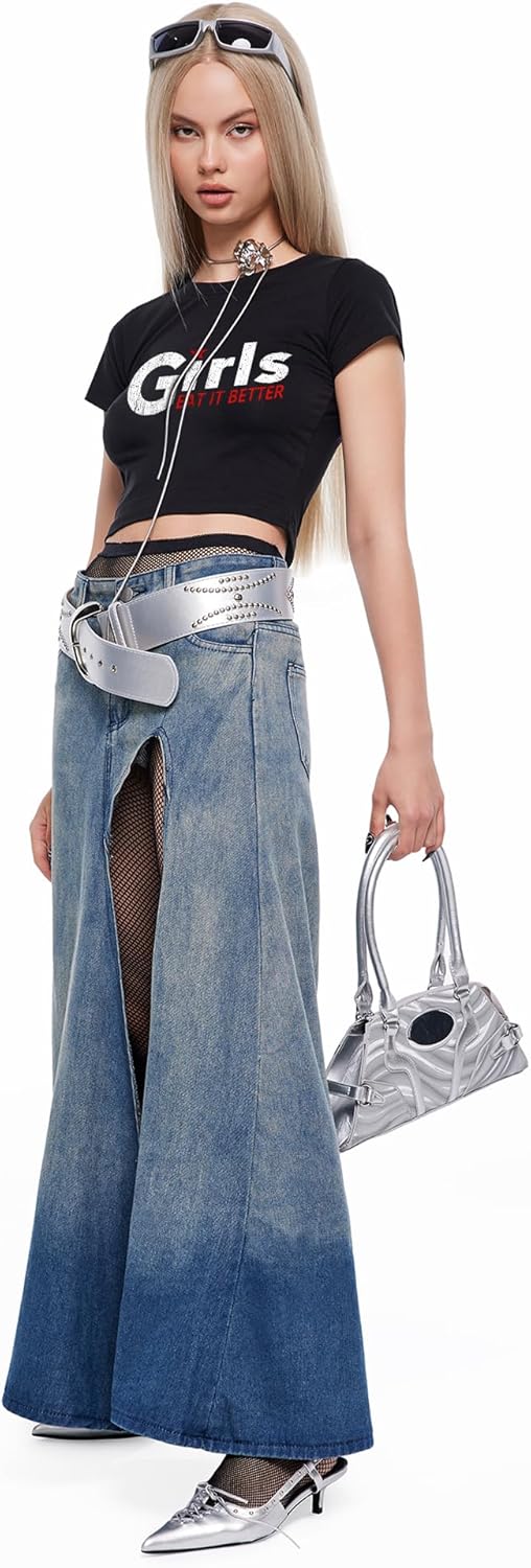 Girls Eat It Better Baby Tees for Women Y2K Funny Short Sleeve Crew Neck Crop Tops Going Out Top T-Shirt - Image 2