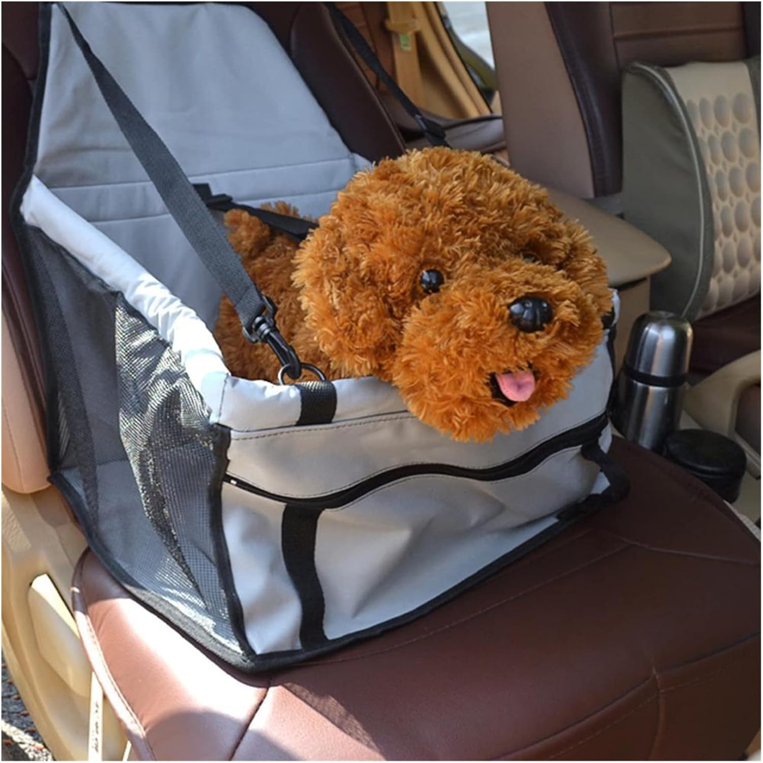 Pet Car Seat Breathable Cat and Dog Travel Bag Basket Pet Sling Hanging Bag Small Dog Cat (Pink 45 X 35 X 25cm)