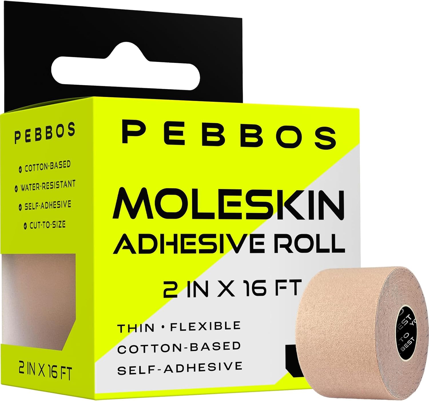 Moleskin Adhesive Roll – 1 Roll – 2 in x 16 ft