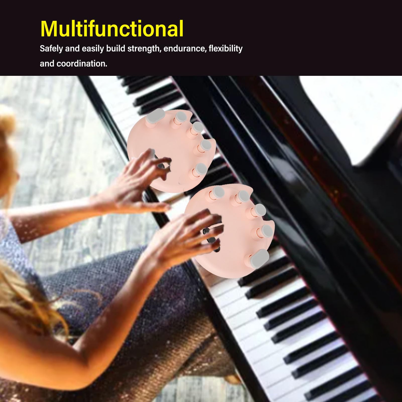 Entrenador De Dedos Para Piano - Fortalecedor De Silicona Y ABS Para Mejorar Fuerza Y Flexibilidad