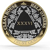 Vista 15 de Silver & Gold - Medallón de Alcohólicos Anónimos de 1 a 60 años (10 años (X)) Cápsula AA incluida