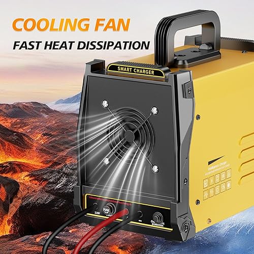 Miniatura 7 de Cargador de batería de 12 V 24 V para automóvil, resistente, mantenedor de batería automático de 0-15 A, apagado automático, modo de reparación,