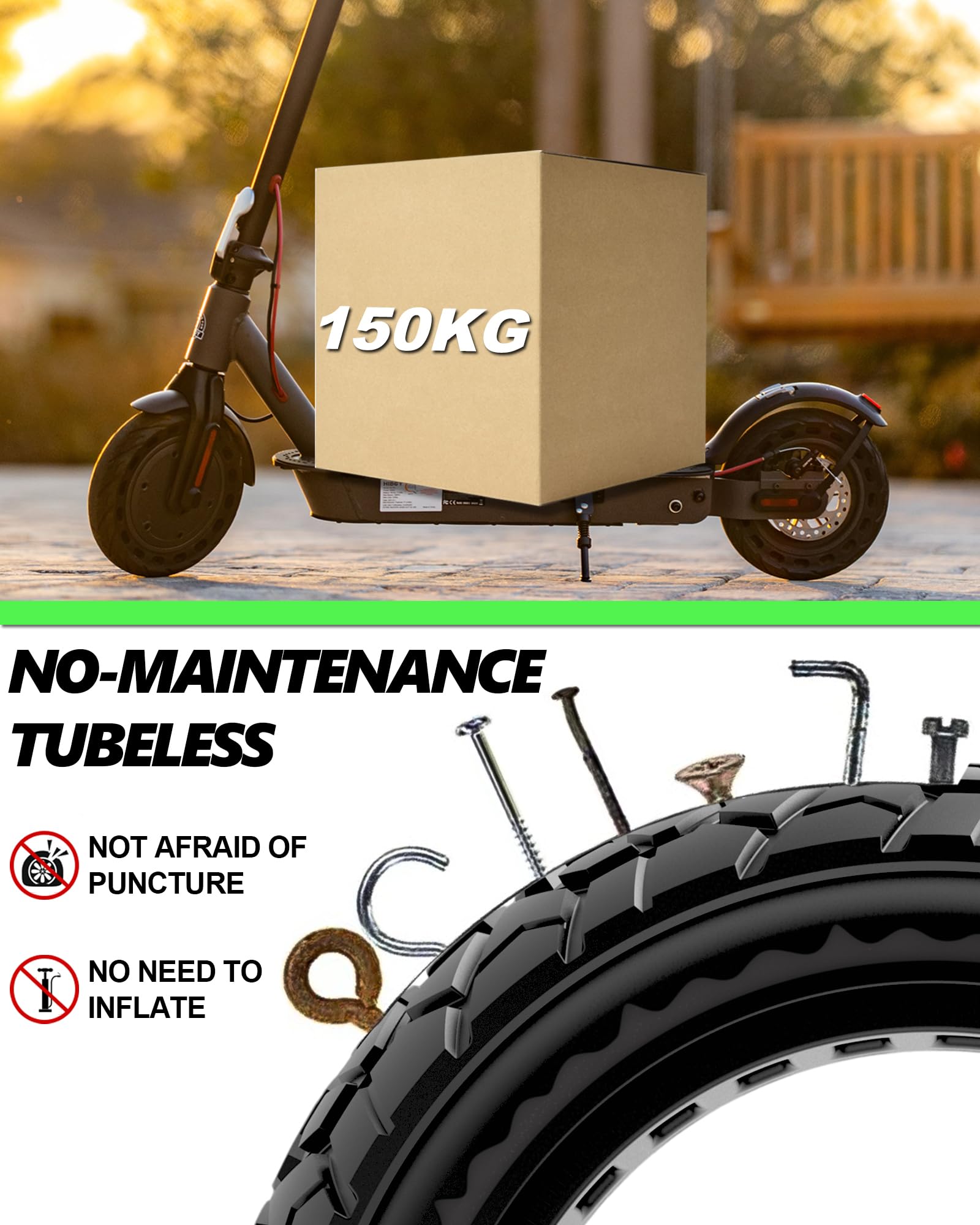 2 Pezzi Pneumatici 10x2,50 per Scooter, Potenzia il Tuo Scooter con Pneumatici Tubeless Fuoristrada 60/70-6,5, Ruota di Ricambio 10x2,5-6,5 per Segway Ninebot Max Serie G2/G30, ecc