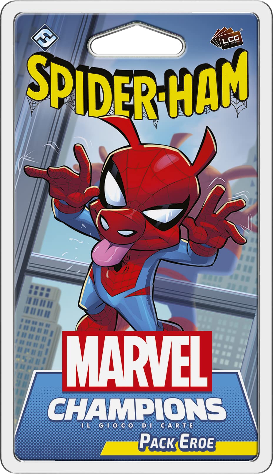 Asmodee - Marvel Champions gra karciana: Spider-Ham - rozszerzenie, pakiet bohatera, wydanie włoskie