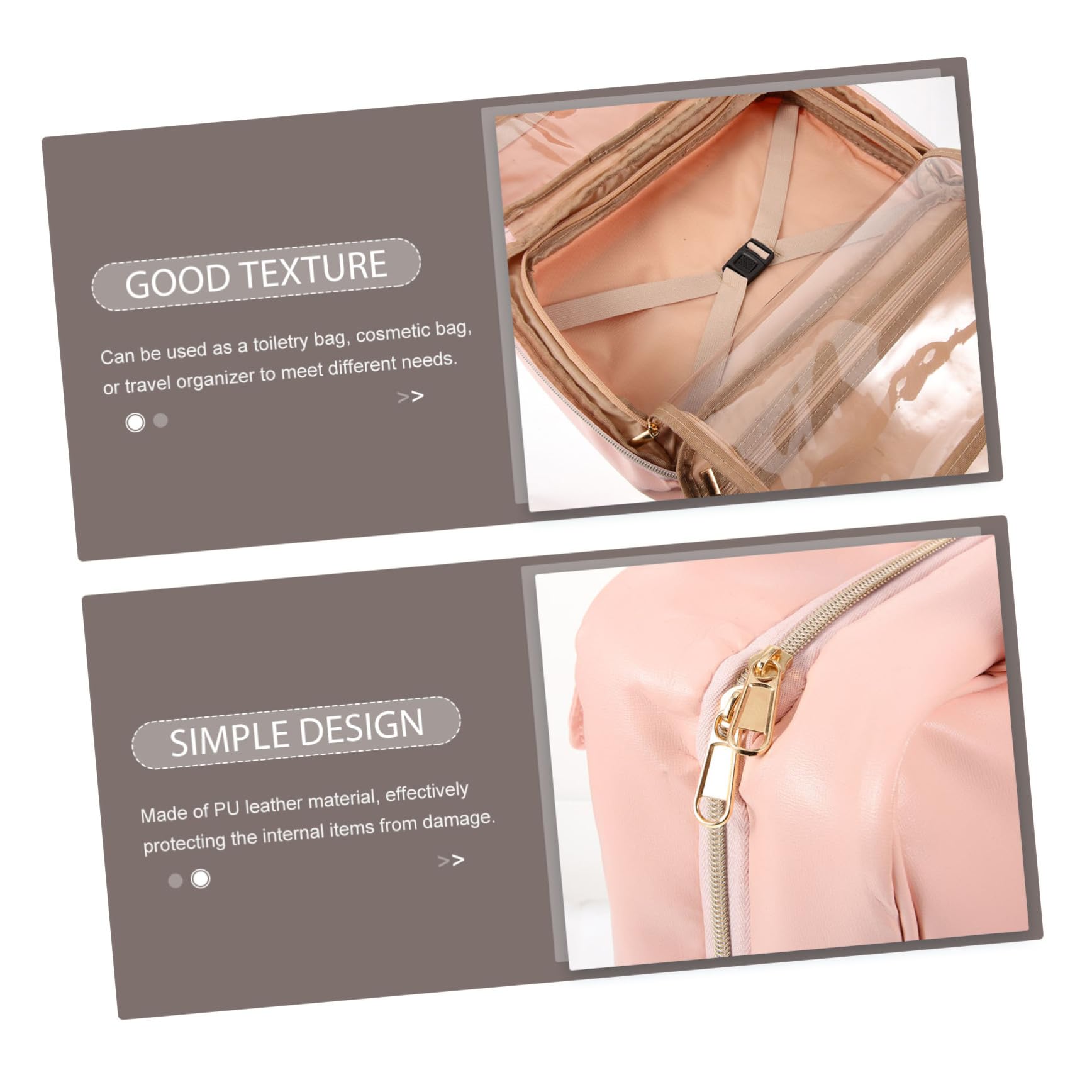CALLARON Neceser de Viaje Colgante Gran Capacidad Múltiples Compartimentos Bolsa de Aseo Rosa y Asa para Mujer Adecuado para Viajar