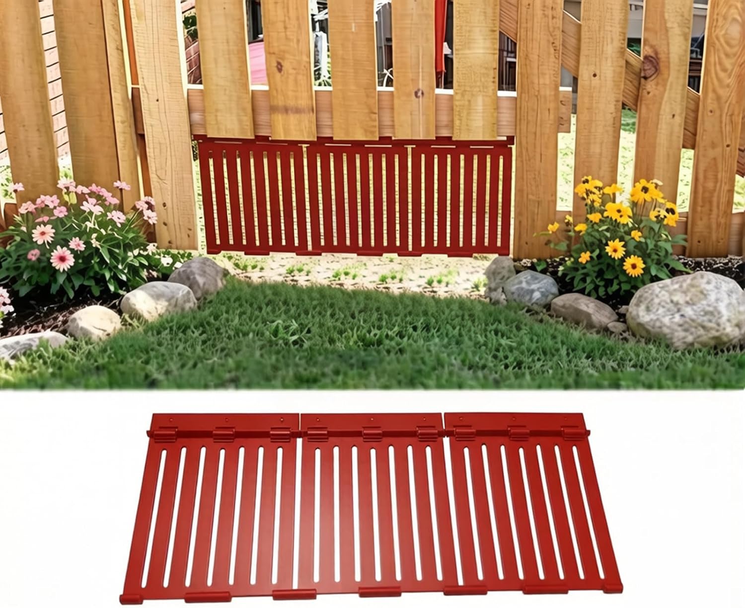 Robotic Lawn Mower Fence Gate, DIY Pass Through Door Kit for Yard Zoning, Modular Multi-Section Design, Low Clearance Opening for Robot Mowers (Black)