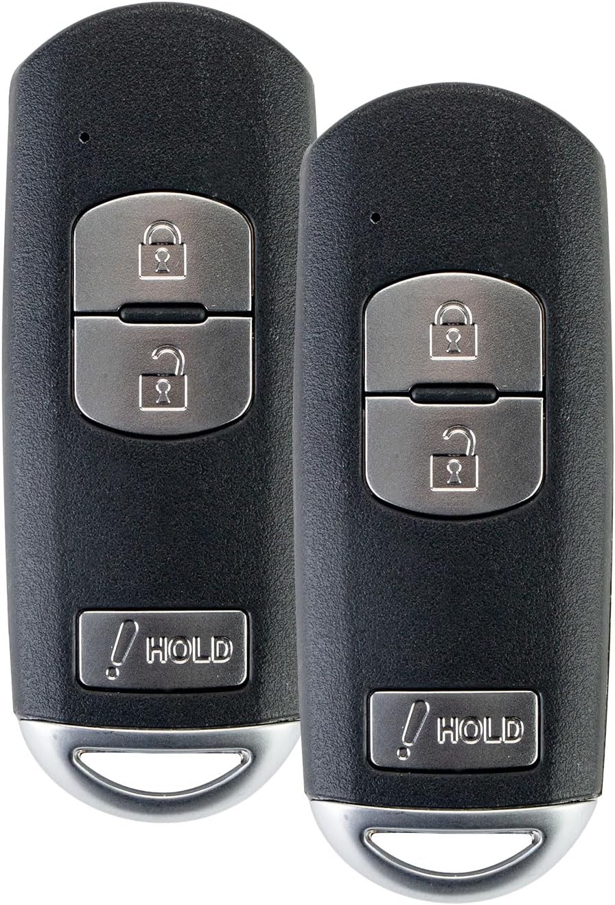 Remote Car Key Fob Replacement for 2012/2013/2014/2015/2016/2017/2018 Mazda 3 5 CX-3 CX-5 Smart Remote Control Keyless Entry WAZSKE13D01 (Pair)