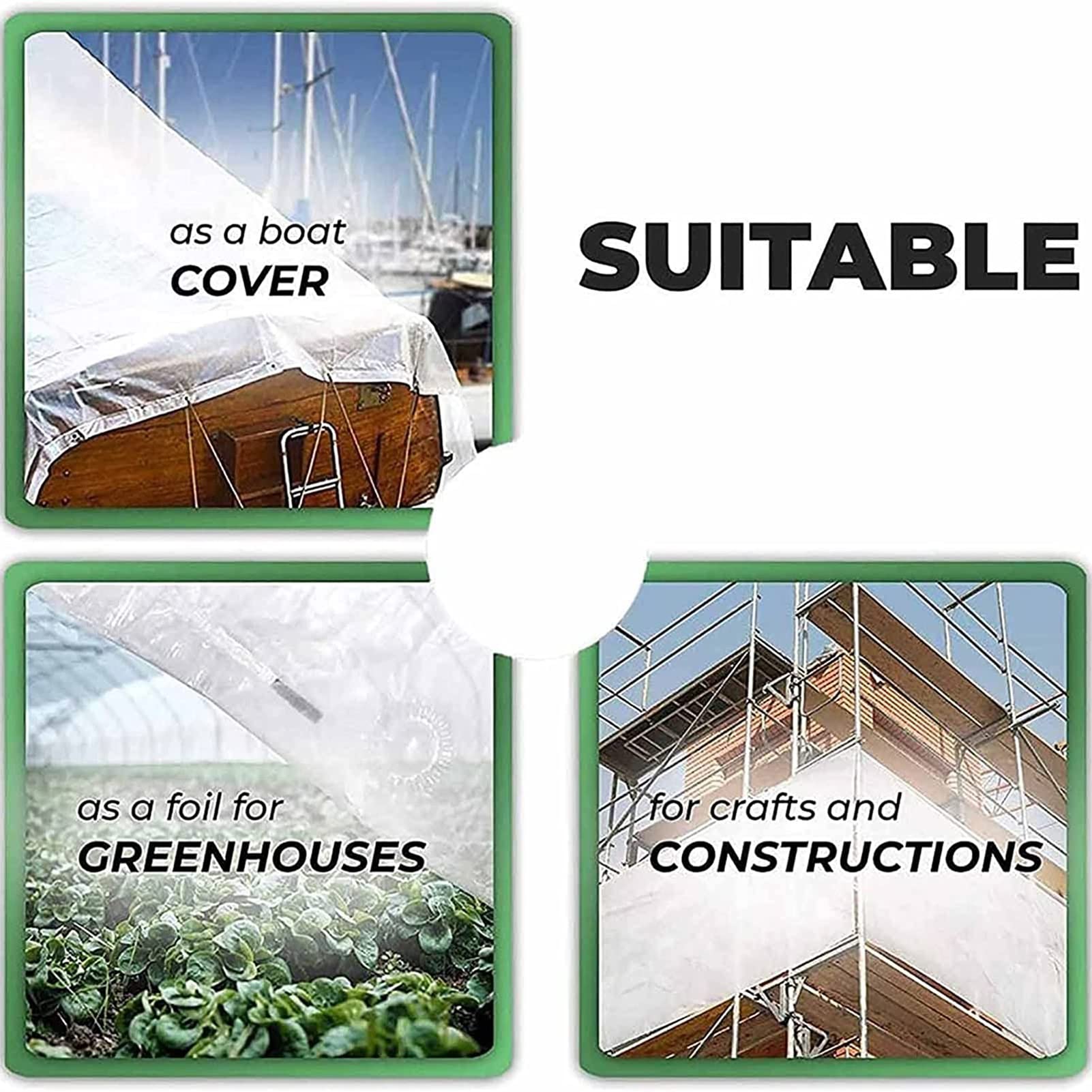 Rideau Extérieur Transparent PVC Imperméable Pour Pergola Terrasse - Personnalisable 2x6m