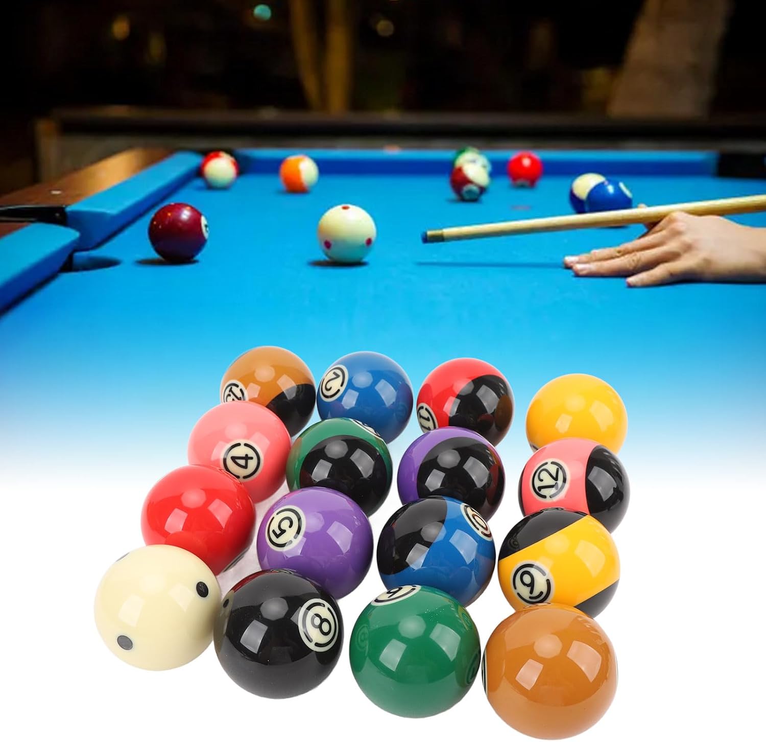 Alomejor PremiumResin Billiard Balls Set with Professional Cue Ball for Accurate Shots and Stable Glide on Fabric Your Gaming Experience