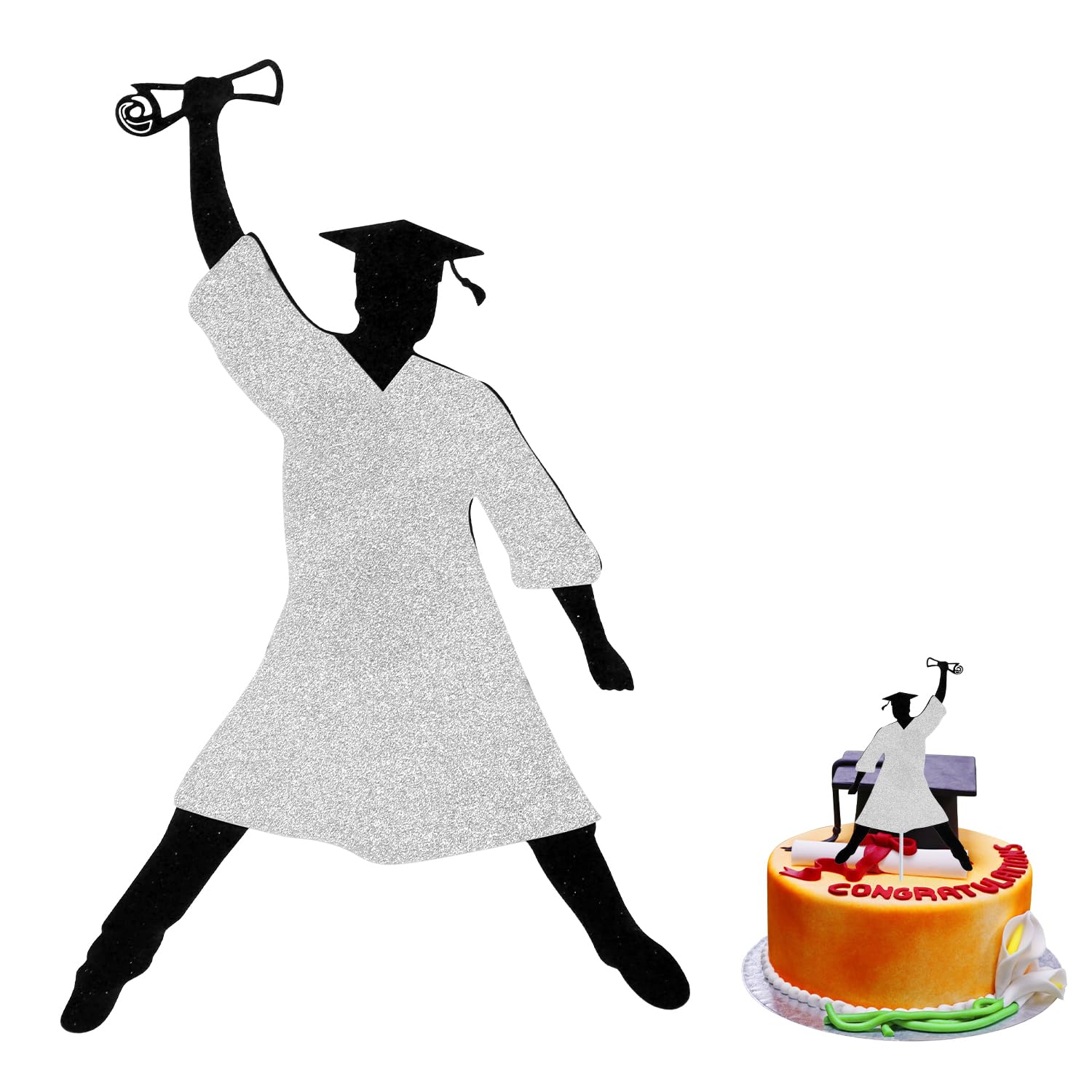 Set 318 Pezzi Pirottini E Topper Per Cupcake Laurea - Tema Congrats Grad, Colori Oro E Nero - Decorazioni Per Feste