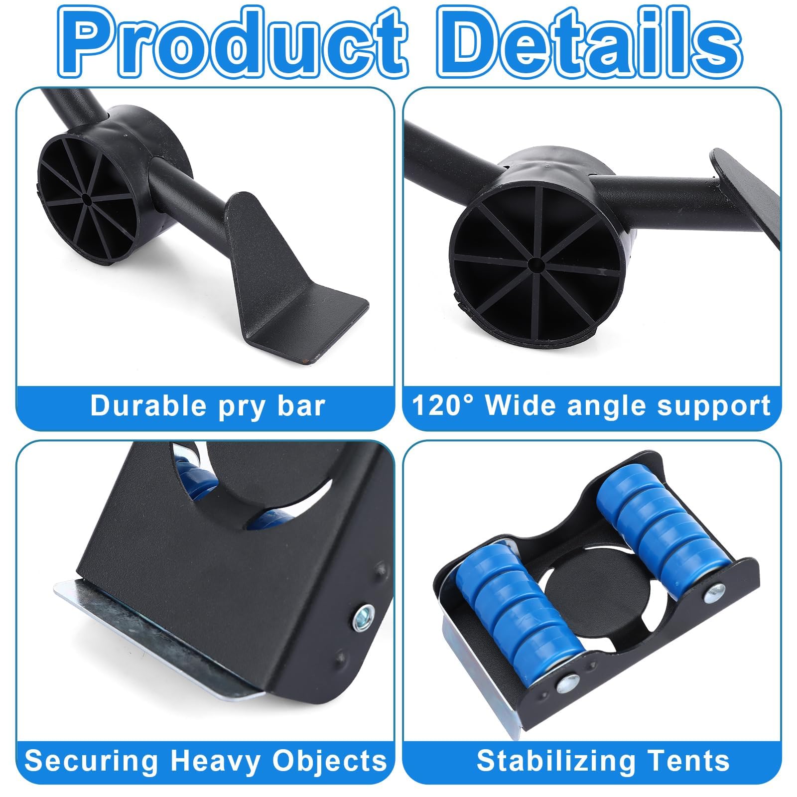 LOPYXBR Furniture Moving Wheels Set, Heavy Duty Wheels for Furniture Lifter Mover 4 Metal Sliders with 8 Wheel - Image 4