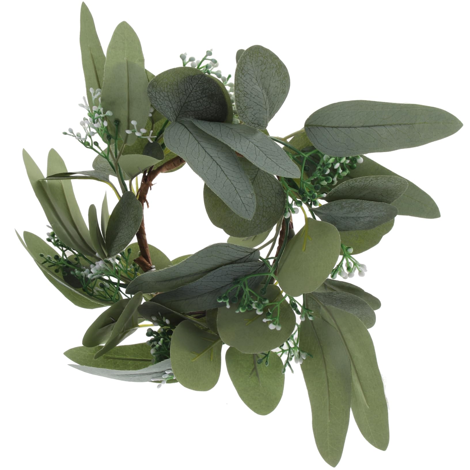 Alipis 5 Stück Eukalyptus Kerzenring Kranz Künstlicher Blätterkranz für Tischdekoration Geeignet für Hochzeiten Partys Weihnachten und Romantische Anlässe