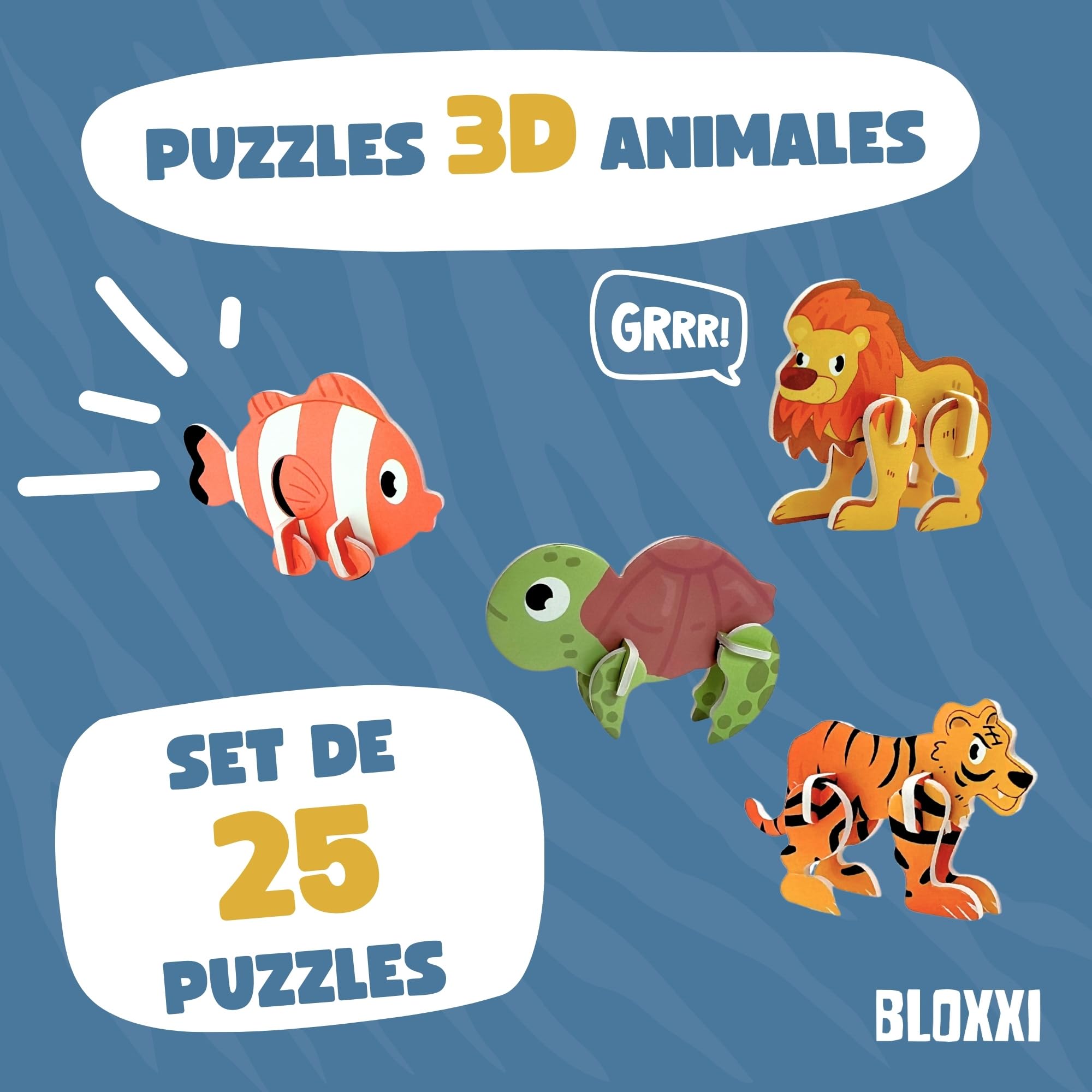 Set 25 Puzzles 3D para Niños – Actividad Educativa y Creativa – Regalitos Originales para Fiestas, Piñatas y Cumpleaños Infantil – Regalo Ideal para Invitados y Colegios (Animales)