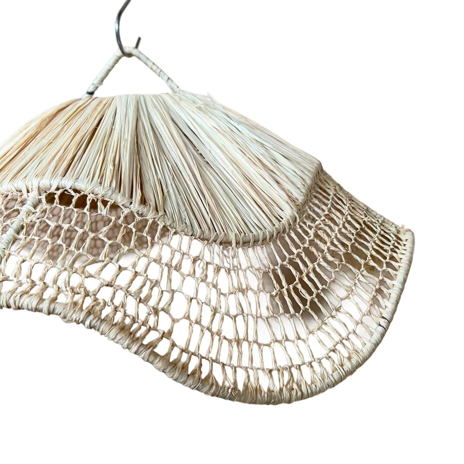 Paralume a Sospensione in Corda,Lampadario Artigianale In Fibra Naturale,Vimini,Rattan,Paglia,Stile Etnico Marocchino,Rustico Mediterraneo,Boho Chic,Indonesiano,Interni ed Esterni Ø40x25cm 2805261412