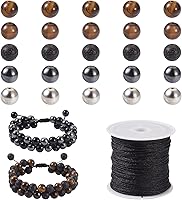 Vista 16 de Crafans Cuentas de piedras preciosas de vidrio natural, kit de fabricación de pulseras con temática de constelación, cuentas de piedra natural