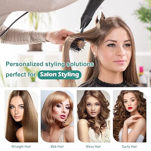 Miniatura 5 de Cepillo redondo para secar con secador, cepillo de cerdas de jabalí para mujeres y hombres, cepillo redondo para añadir brillovolumen, minimizar el