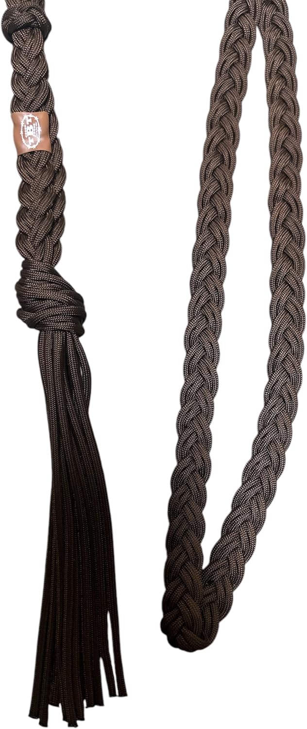 neck rope horse tack bridleless riding walnut brown