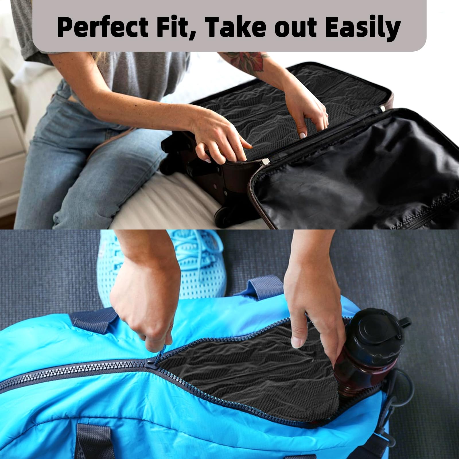 Lollanda Vacuum Bags for Travel IP67 Waterproof Reusable Compression Storage Space Saver Suitcase Backpack Organizer Lightweight Durable 210D Polyester TPU (16L-BLACK) - Image 4