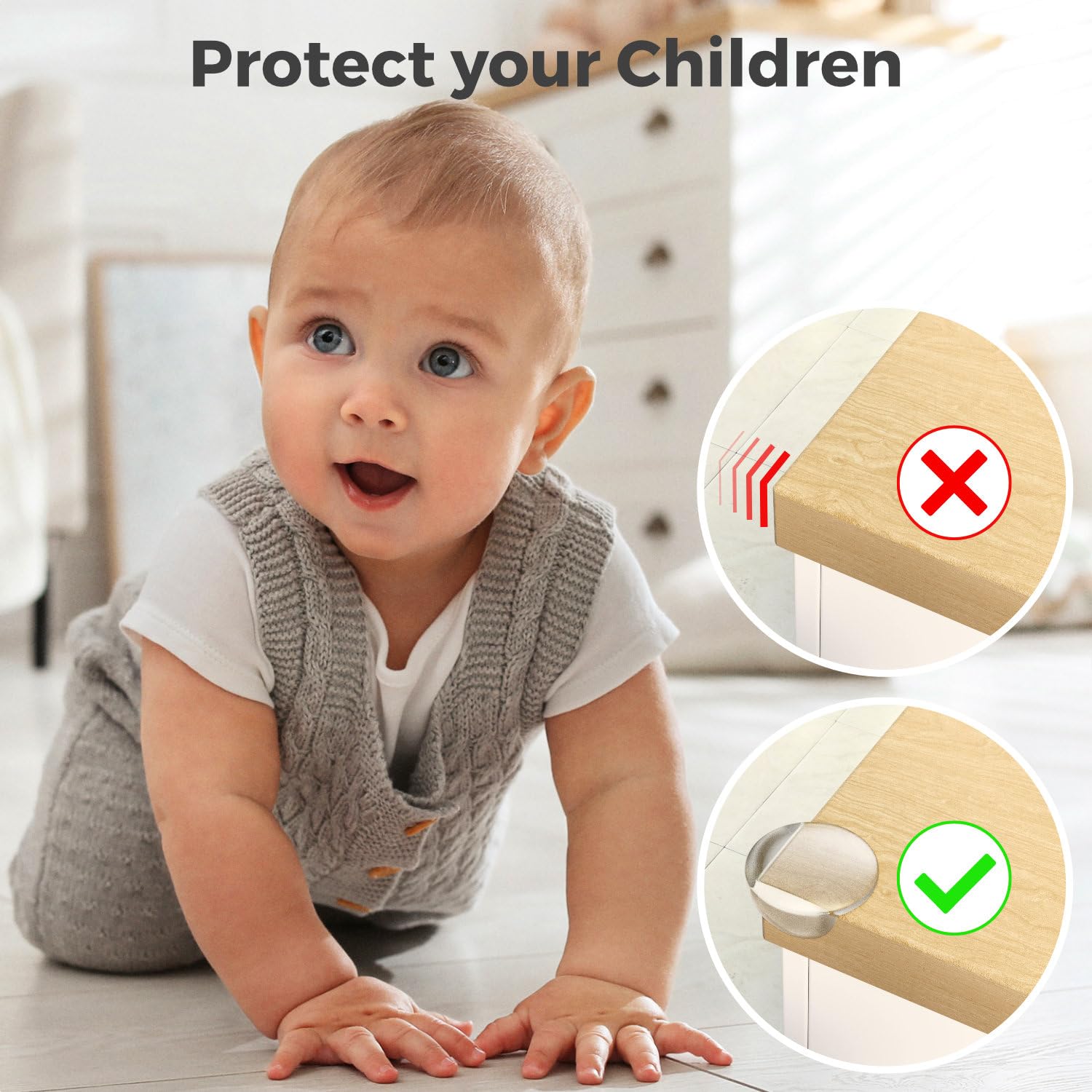 DeleyCON 20 Pièces Protection D'Angle Bébé Silicone Transparent - Coins Ronds Et Angulaires Pour Meubles
