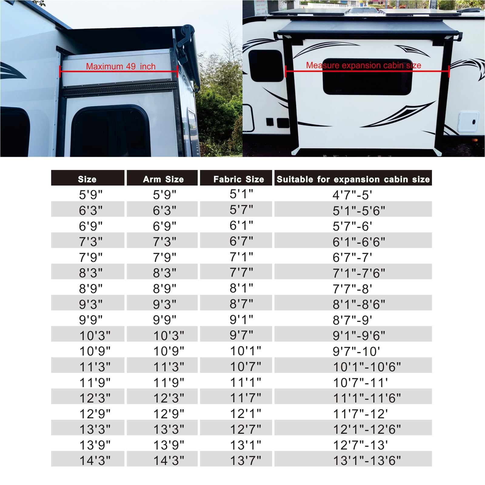 Dulepax RV Slide Out Awning,RV Slide Topper,Modular Camper Slide Out Awning Kit,Slide Toppers for RVs,5th Wheels,Travel Trailers and Motorhomes,White,8'9''(8'1''Fabric)
