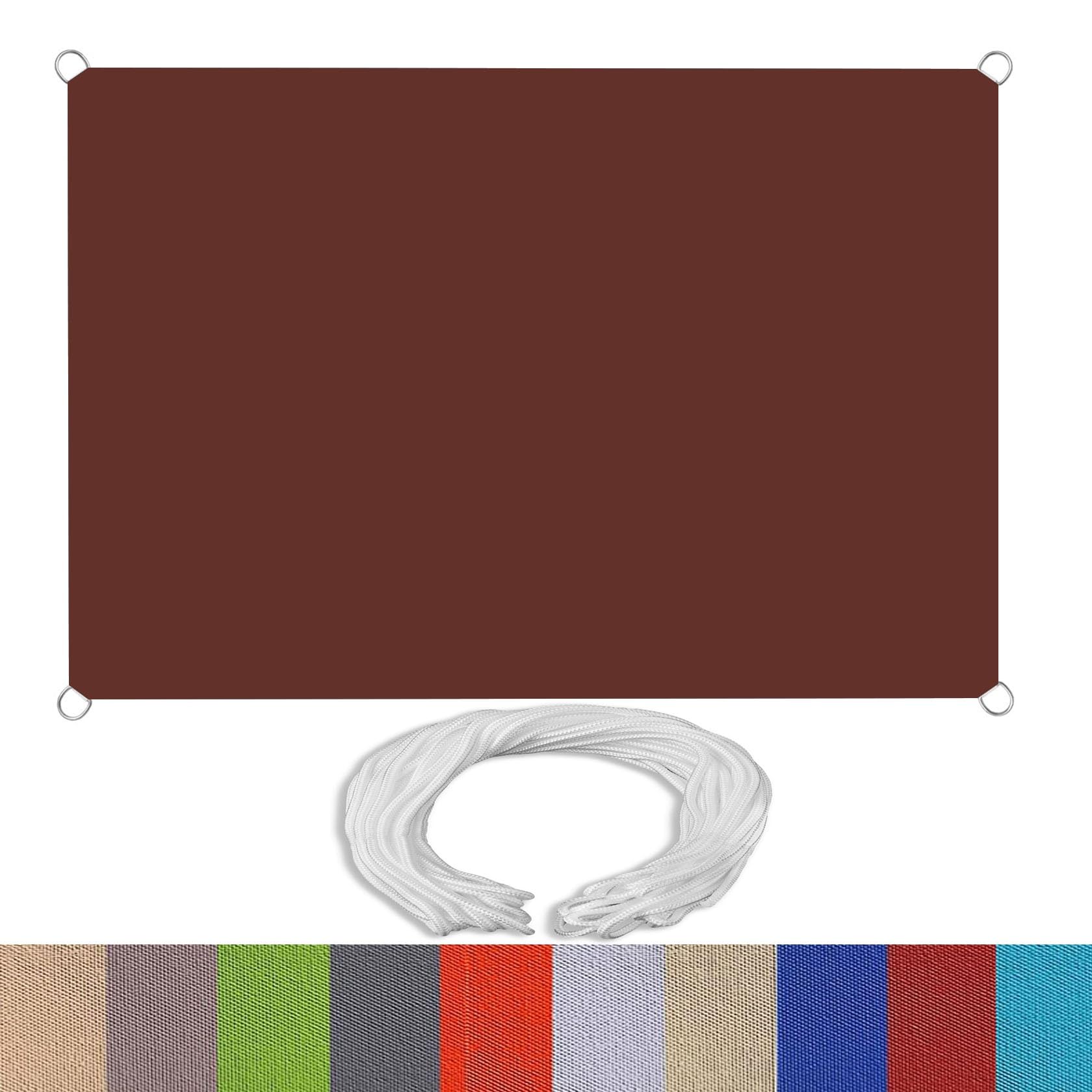 Toile ombrage 4.5 x 6.5 m anti-UV et résistante au vent rouge