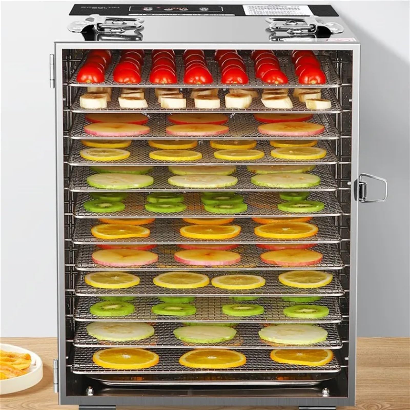 Secadora de Alimentos Secador de frutas 12 capas, máquina frutos secos for el hogar, comercial, mora pequeña, aperitivos for mascotas, carne, verduras, pescado seco, freidora aire