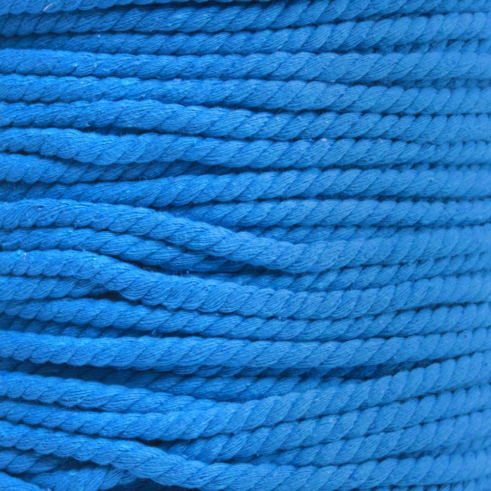 Super Soft 3 Strand Twisted Cotton Rope (Light Blue, 1/4 Inch x 25 Feet) โ image 1