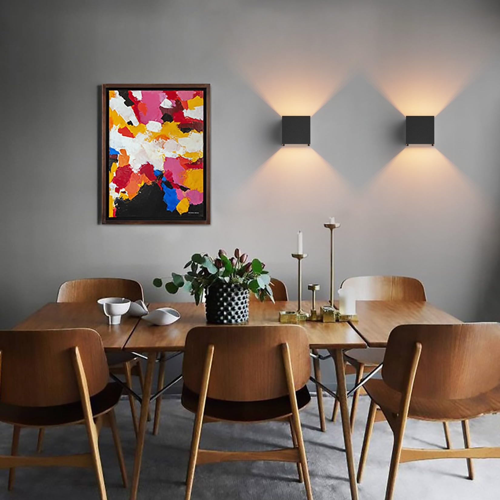 Klighten 4 PCS Aplique pared LED Con G9 LED Bombillas Reemplazables, Blanco Cálido 3000K Lampara de pared Interior/Exterior IP54 Ángulo ajustable Lámpara Pared Negro