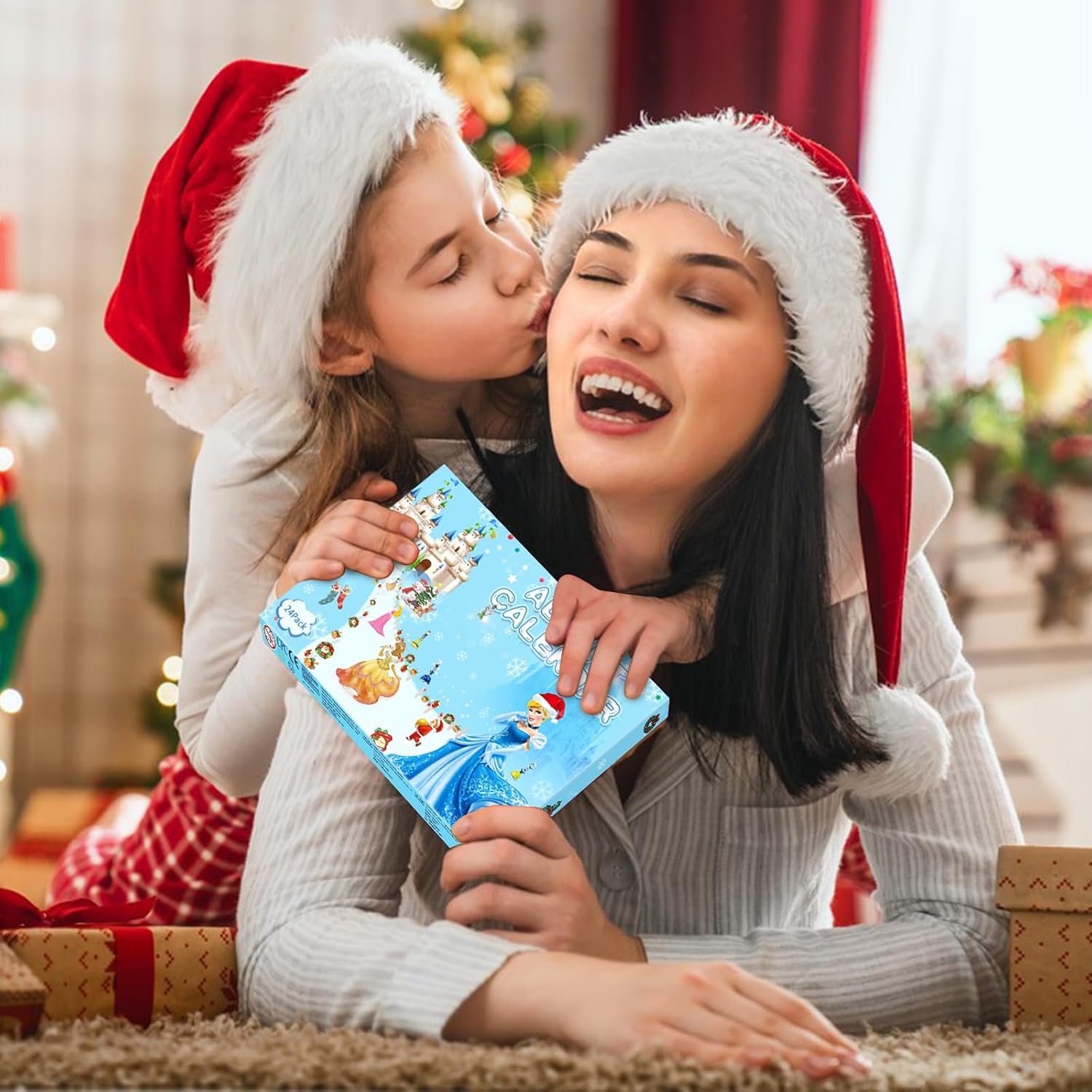 Advent Calendar 2025 for Kids, Christmas DIY Princess Charms Bracelet Countdown to Christmas with 2 Bracelets and 22 Unique Charms Creative Gifts（Leather Rope Chains）