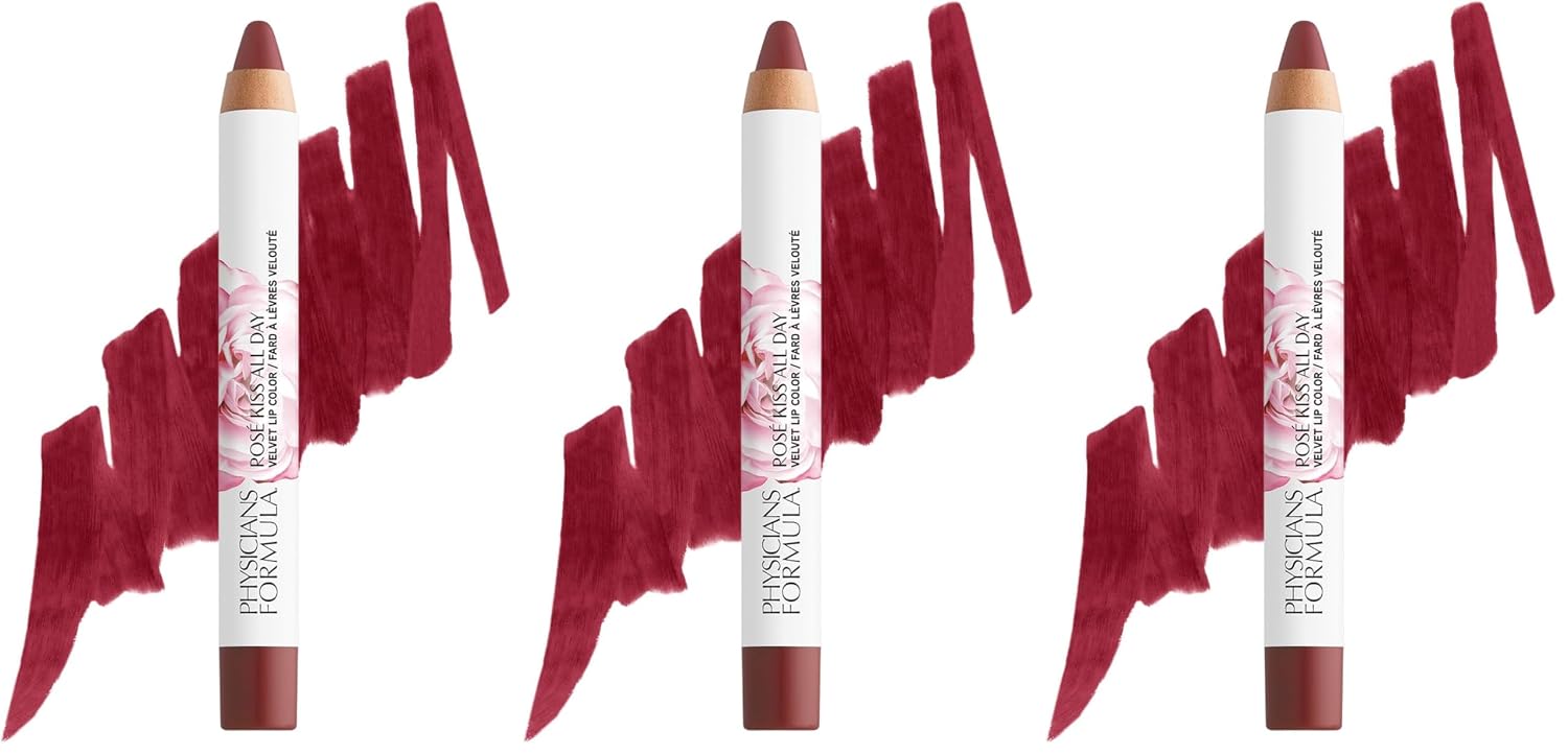 Physicians Formula Rosé Kiss All Day Velvet Lip Color Wine & Dine (Pack of 3)